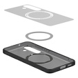 Carcasă MagSafe Spigen pentru Samsung Galaxy S25, Ultra Hybrid, transparent / negru + 9H Tempered Glass