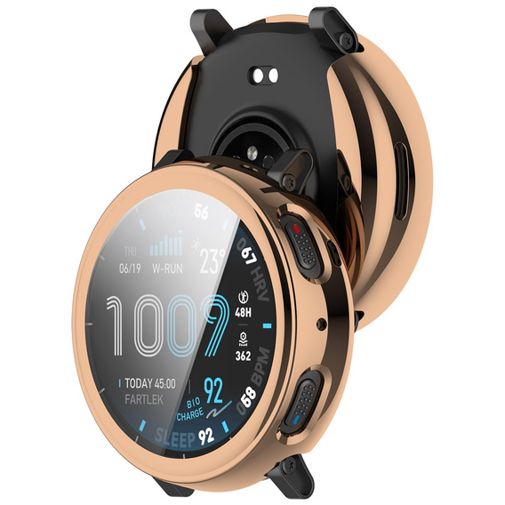 Husă 2-în-1 cu protecție pentru ecran pentru Amazfit Active Max, auriu roz