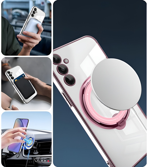 Carcasă magnetică pentru Samsung Galaxy S24 FE, pentru MagSafe, roz