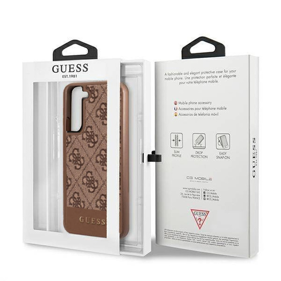 GUESS Huse pentru Samsung Galaxy S23+ Plus, 4G Bottom Stripe, maro