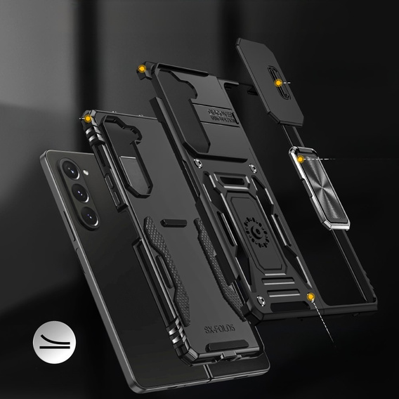 Husă blindată pentru Samsung Galaxy Z Fold6 5G, CamShield Slide, negru