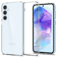 Carcasa Spigen pentru Samsung Galaxy A55 5G, Ultra Hybrid, transparentă + sticlă temperată 9H