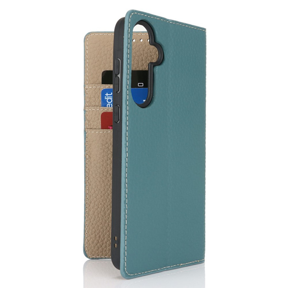 Cu clapetă pentru Samsung Galaxy S25+ Plus, Litchi Skin Grain, albastru