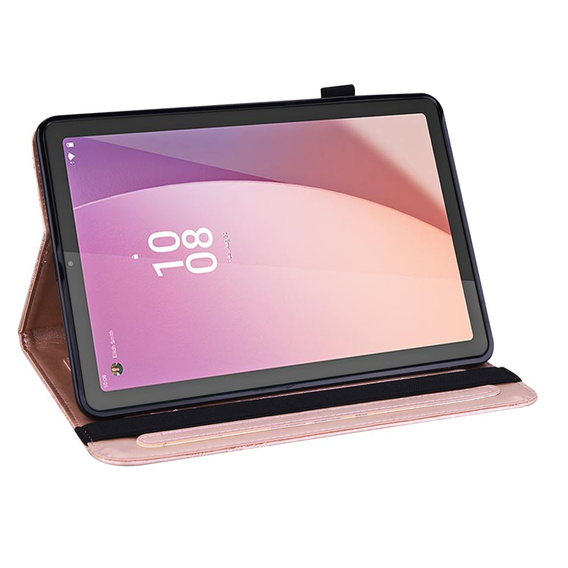 Husă cu clapetă pentru Lenovo Tab M9, flower, roz rose gold