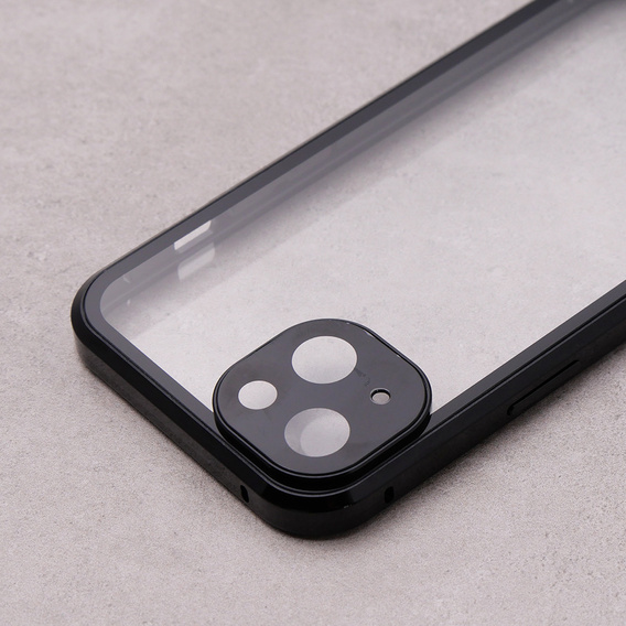 Husa pentru iPhone 13, Magnetic Dual Glass, negru
