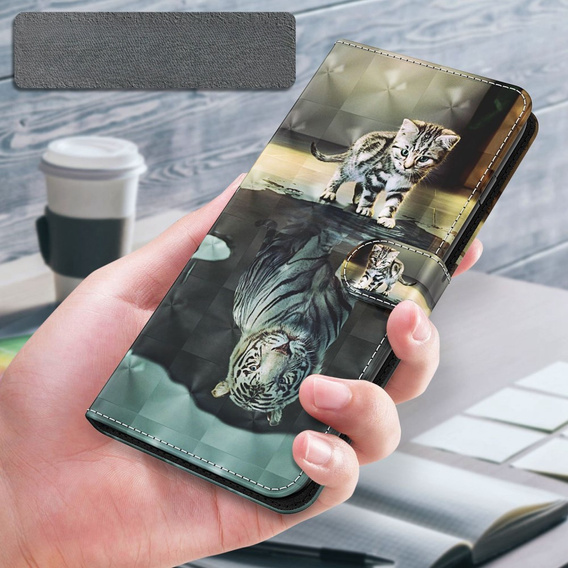 Cu clapetă pentru Oppo A17, Wallet, Cat & Tiger