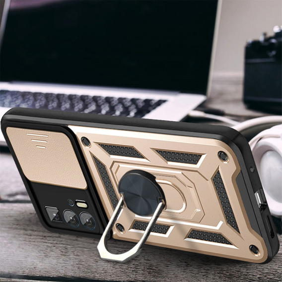 Husă blindată pentru Motorola Edge 20 Pro, CamShield Slide, de aur