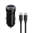 Încărcător auto Maxlife PD/QC 20W cu cablu USB-C – USB-C 60W pentru smartphone-uri, tablete, dispozitive de navigație și alte dispozitive cu USB/USB-C