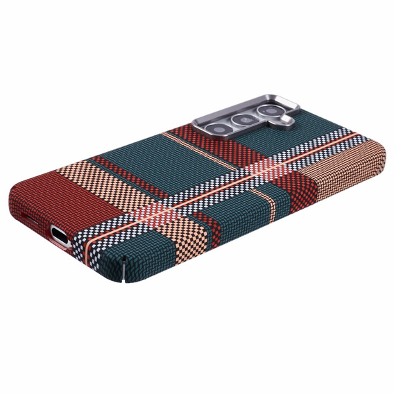 Carcasa pentru Samsung Galaxy S25+ Plus, Carbon Fiber MagSafe, roșu / verde