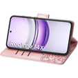 Cu clapetă pentru Realme 14X / Realme C75, Butterfly, roz rose gold