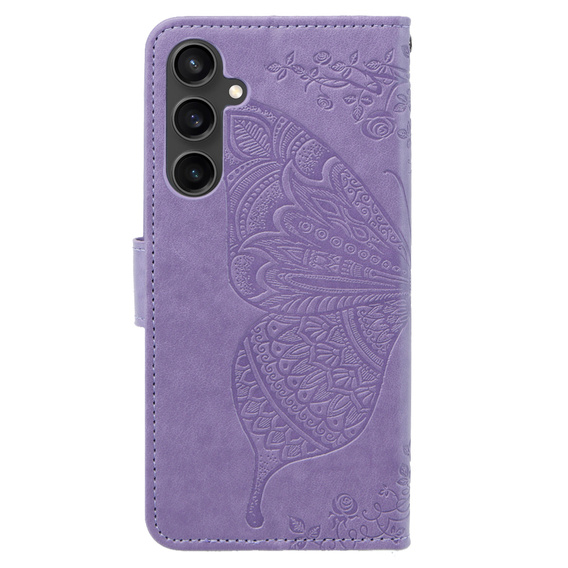 Cu clapetă pentru Samsung Galaxy S23 FE, Butterfly, violet