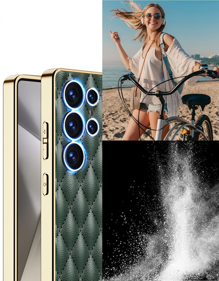 Husă pentru Samsung Galaxy S25 Ultra, Leather Rhombus, verde