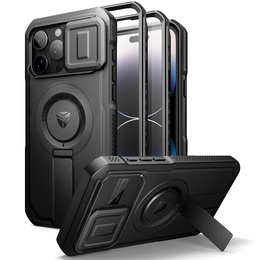 Husă blindată pentru iPhone 14 Pro Max, Dexnor CamProtect MagSafe, negru (Două rame)