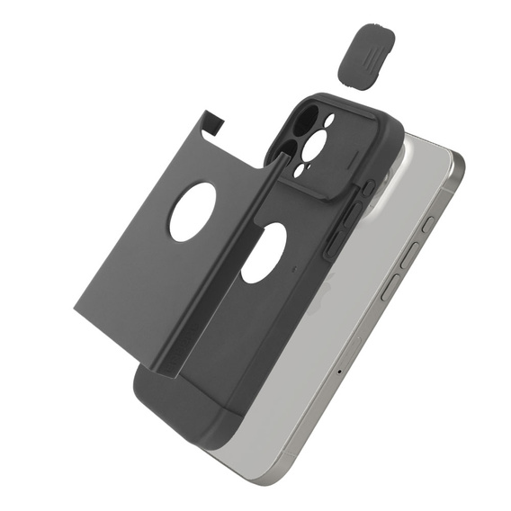 Huse pentru iPhone 15 Pro Max, ERBORD MagProtect Slide Camera, negru