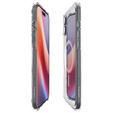 Carcasă MagSafe Spigen pentru iPhone 16 Plus, Ultra Hybrid, transparent / alb + 9H Tempered Glass