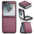 Husă pentru Samsung Galaxy Z Flip7 FE / Z Flip6, CASEME Litchi Leather, roșu