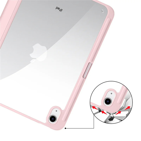 Husă pentru iPad 10.9 2022 10 Gen, Smartcase Hybrid, cu spațiu pentru stylus, roz