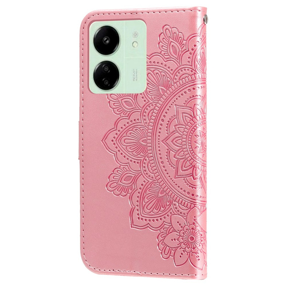Cu clapetă pentru Xiaomi Redmi 13C / Poco C65, Mandala Flower, roz