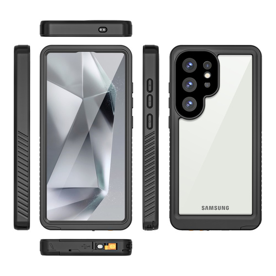 Husă impermeabilă IP68 pentru Samsung Galaxy S25 Ultra, negru