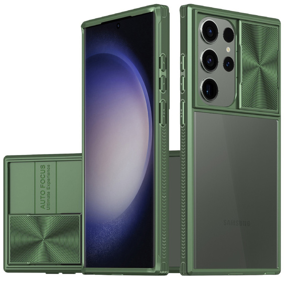 Huse pentru Samsung Galaxy S23 Ultra, Slide Camera, verde