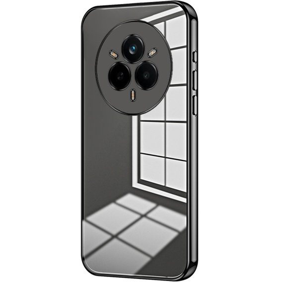 Carcasa pentru Realme 14 Pro 5G, Electroplating Frame, transparent / negru