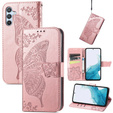 Cu clapetă pentru Samsung Galaxy A36, Butterfly, roz rose gold