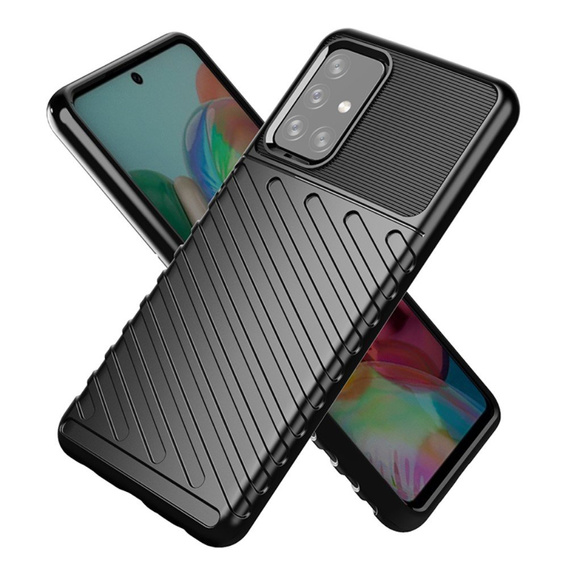 Huse pentru Samsung Galaxy A72 5G / A72 LTE, Thunder, negru