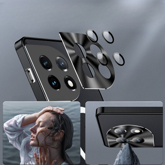 Carcasă de protecție pentru camera foto pentru OnePlus 11 5G, CamShield MagSafe, transparent / negru