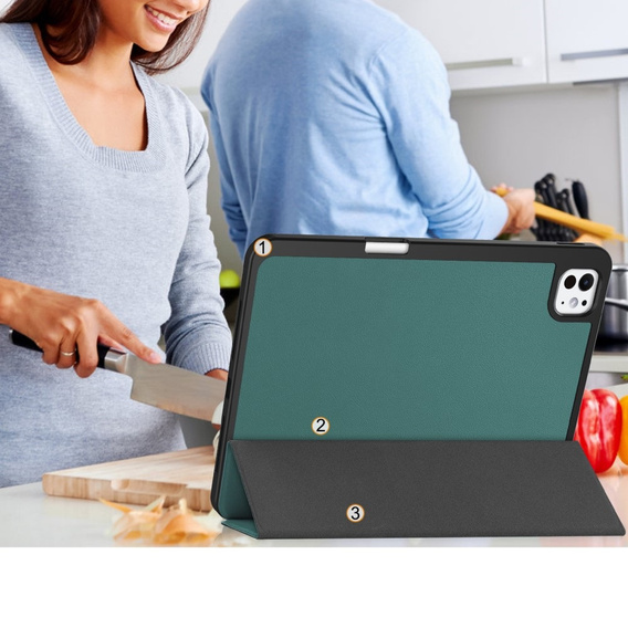 Husă pentru iPad Pro 11" 2024 (5 gen.), Smartcase cu spațiu pentru stylus, verde