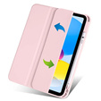 Husă pentru iPad 10.9 2022 10 Gen, Smartcase Hybrid, cu spațiu pentru stylus, roz