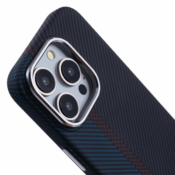 Carcasa pentru iPhone 14 Pro Max, Carbon Fiber MagSafe, negru / albastru