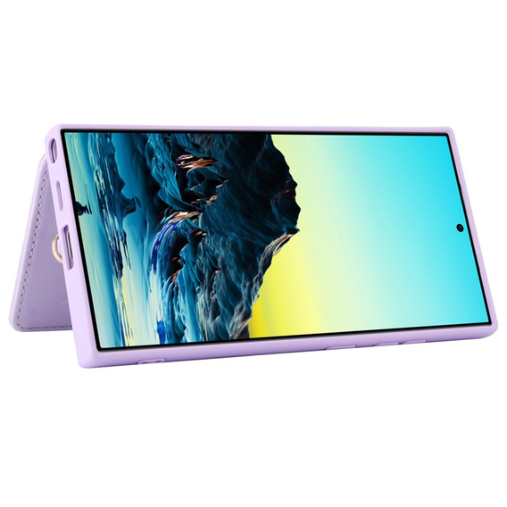Husa pentru Samsung Galaxy S25 Ultra, Leather Flower Card Slot, violet
