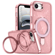 Carcasa iPhone 16e, Glittery Magnetic Kickstand, roz