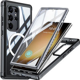 Carcasă pentru Samsung Galaxy S24 Ultra, Shockproof, cu folie pentru ecran, pentru MagSafe, negru