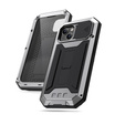 Husă pentru iPhone 13, R-JUST CamShield Slide, armată, de argint / negru