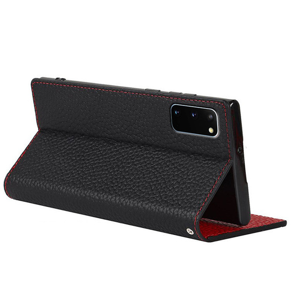 Husă din piele pentru Samsung Galaxy S20, ERBORD Grain Leather, negru