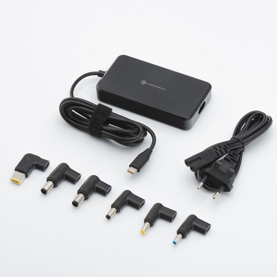 Alimentator universal pentru laptop Forcell E856 USB-C 90W cu capete interschimbabile