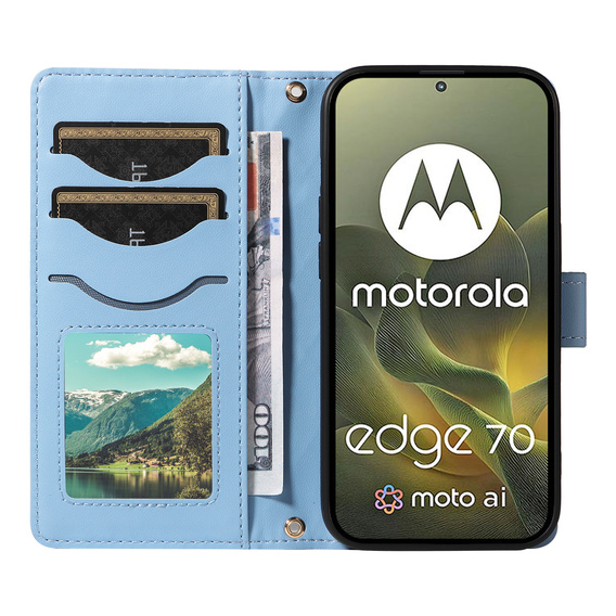 Husă din piele cu închidere tip romb pentru Motorola Edge 70