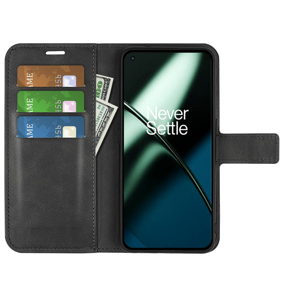 Cu clapetă pentru OnePlus 11 5G, Wallet Case, negru