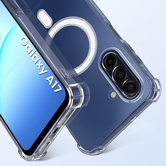Husă pentru Samsung Galaxy A17 5G, pentru MagSafe, întărită, transparentă