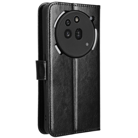 Cu clapetă pentru Nothing Phone 3A Pro, Crazy Horse Wallet, negru