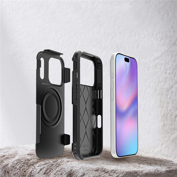 Husă MagForce pentru iPhone 17 Pro, pentru MagSafe, blindată, neagră