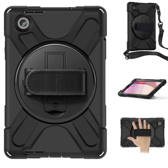 Husă pentru copii pentru Lenovo Tab M8 Gen 4 TB-300FU, blindată cu curea, negru