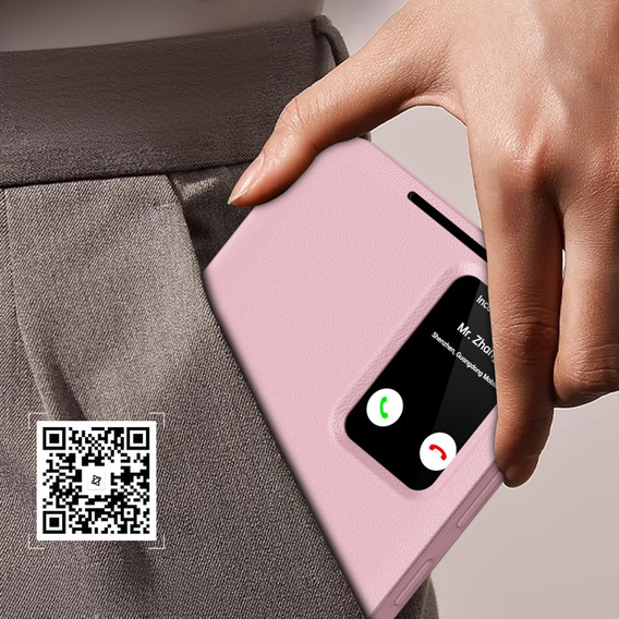 Husă cu clapetă pentru Samsung Galaxy S23 FE, Smart View Wallet, roz