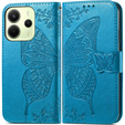 Cu clapetă pentru Xiaomi Redmi Note 14 4G, Butterfly, albastru