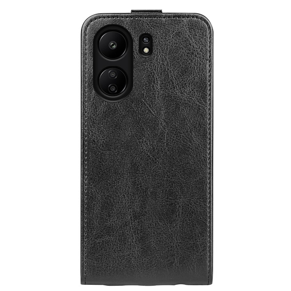 Cu clapetă pentru Xiaomi Redmi 13C / Poco C65, Flip, negru