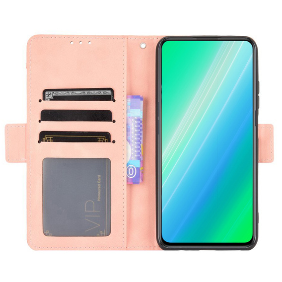 Cu clapetă pentru Motorola Moto G84 5G, Card Slot, roz