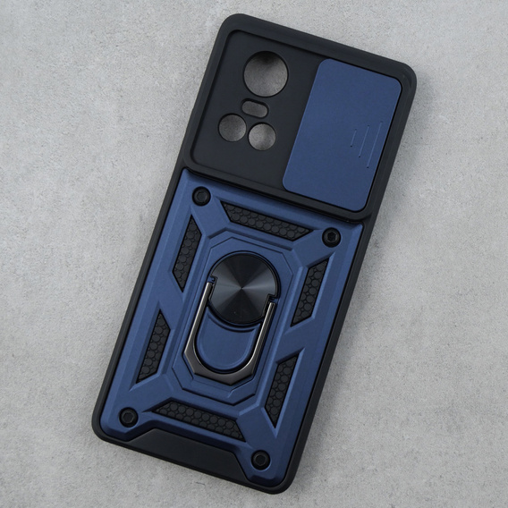 Husă blindată pentru Oppo Reno 10 / 10 Pro, CamShield Slide, albastru