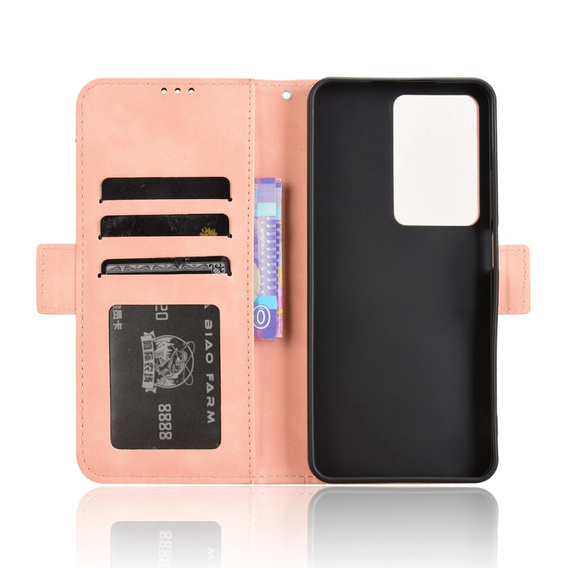 Cu clapetă pentru Realme 14X / Realme C75, Card Slot, roz