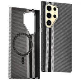 Carcasa pentru Samsung Galaxy S23 Ultra, Carbon Fiber MagSafe, gri